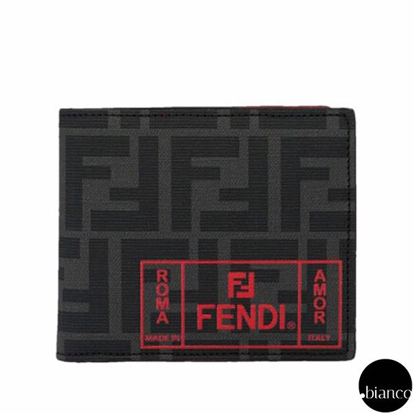 関税込FENDI FFロゴ モノグラム WALLET 二つ折財布 プレゼントに 7M0169A7SB